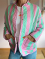 Preview: Steppjacke Streifen Mint/Rosa