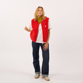 BillyBelt Teddy-Weste "Sherpa-Rot"