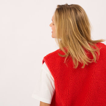 BillyBelt Teddy-Weste "Sherpa-Rot"