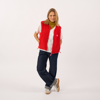BillyBelt Teddy-Weste "Sherpa-Rot"