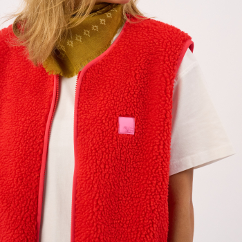 BillyBelt Teddy-Weste "Sherpa-Rot"