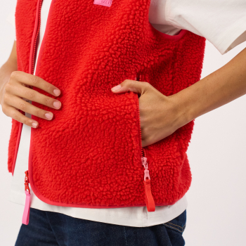 BillyBelt Teddy-Weste "Sherpa-Rot"