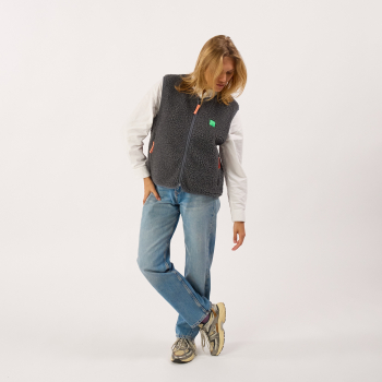 Preview: BillyBelt Teddy-Weste "Sherpa-Grau-Anthrazit"