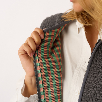 Preview: BillyBelt Teddy-Weste "Sherpa-Grau-Anthrazit"