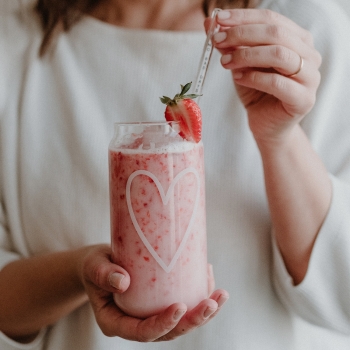 Eulenschnitt Trinkglas "Herz"