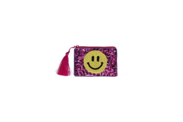 Kosmetiktasche Smile mit Perlenstickerei & Geschenkbox