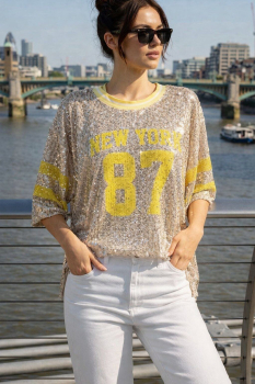 Pailletten T-Shirt "New York"