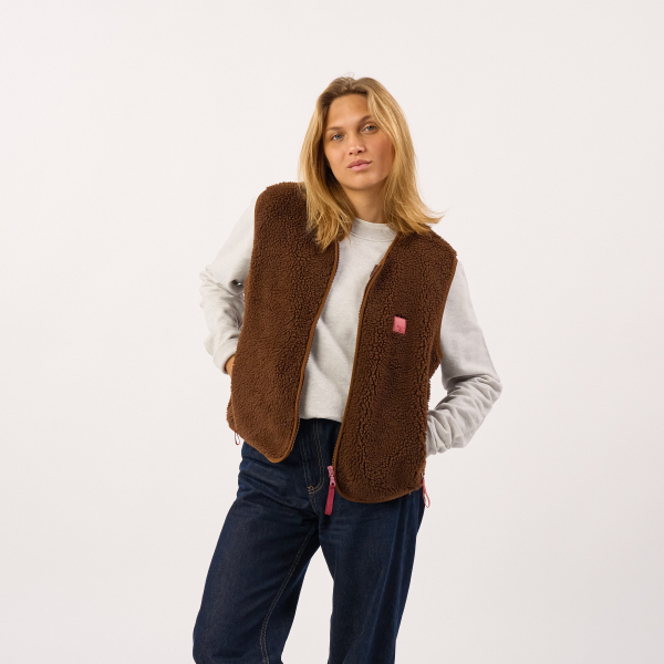 BillyBelt Teddy-Weste "Sherpa-Braun"