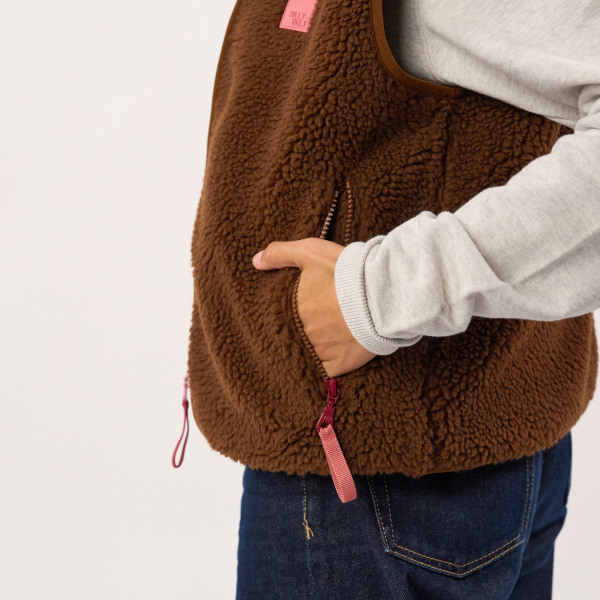 BillyBelt Teddy-Weste "Sherpa-Braun"