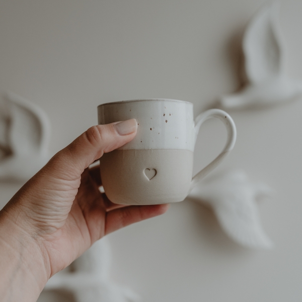 Eulenschnitt Cappuccino Tasse "Herz"