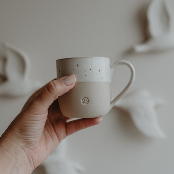 Eulenschnitt Cappuccino Tasse "Smiley"