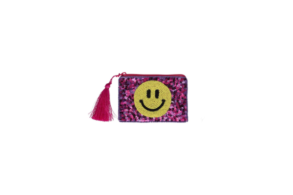 Kosmetiktasche Smile mit Perlenstickerei & Geschenkbox