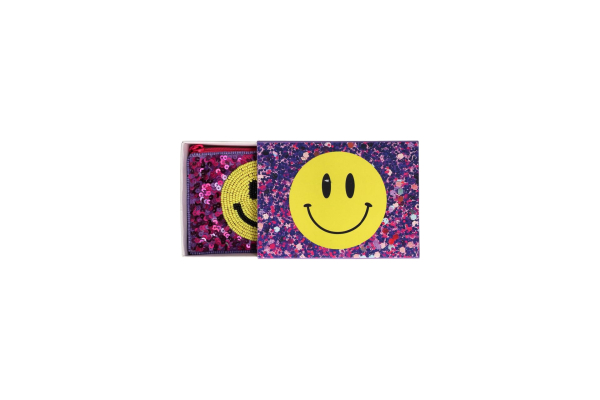 Kosmetiktasche Smile mit Perlenstickerei & Geschenkbox