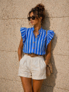Bluse mit Streifen blau/weiß