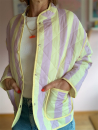 Steppjacke Streifen Flieder/Gelb